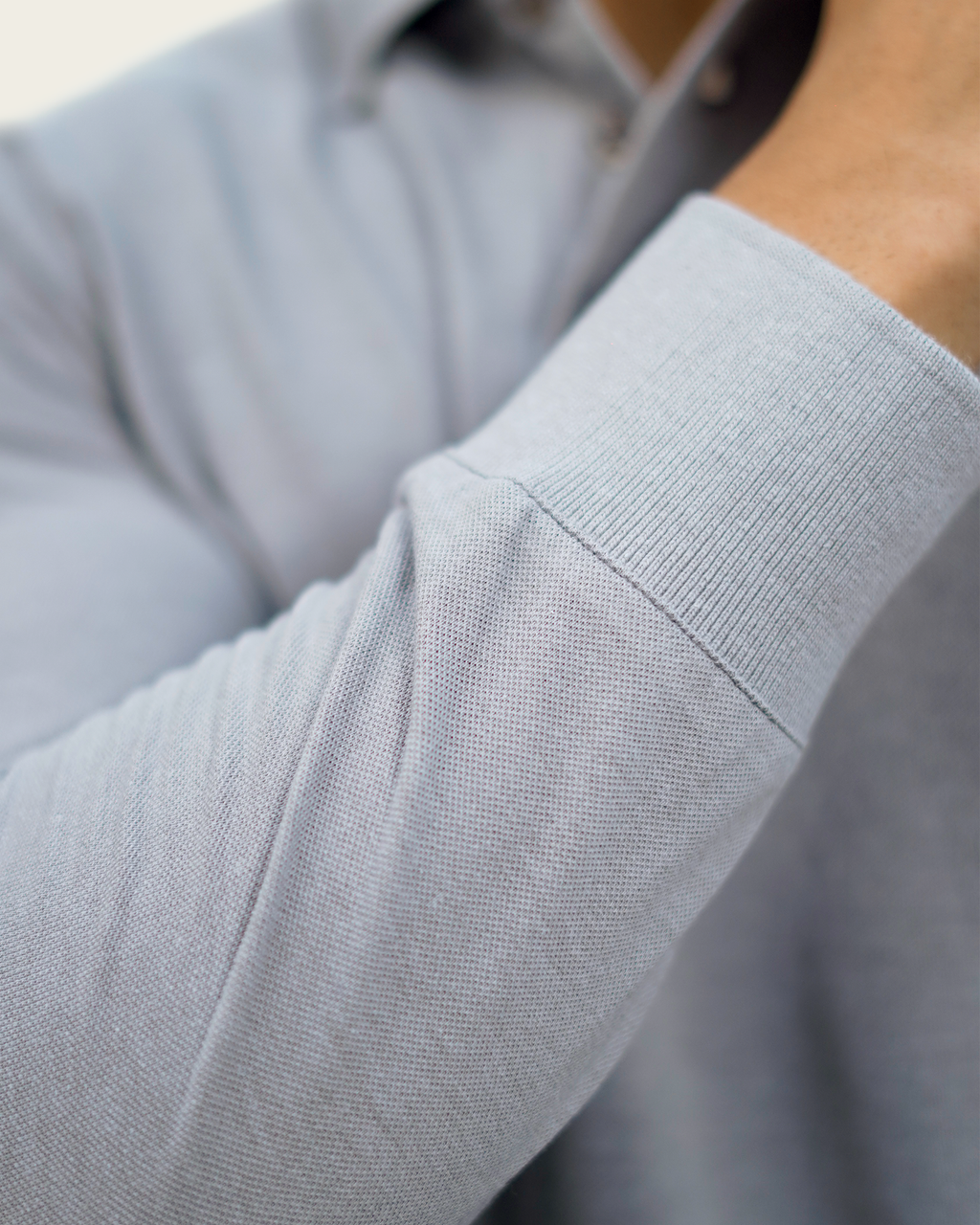 KM Classic Long-Sleeve Polo Grey